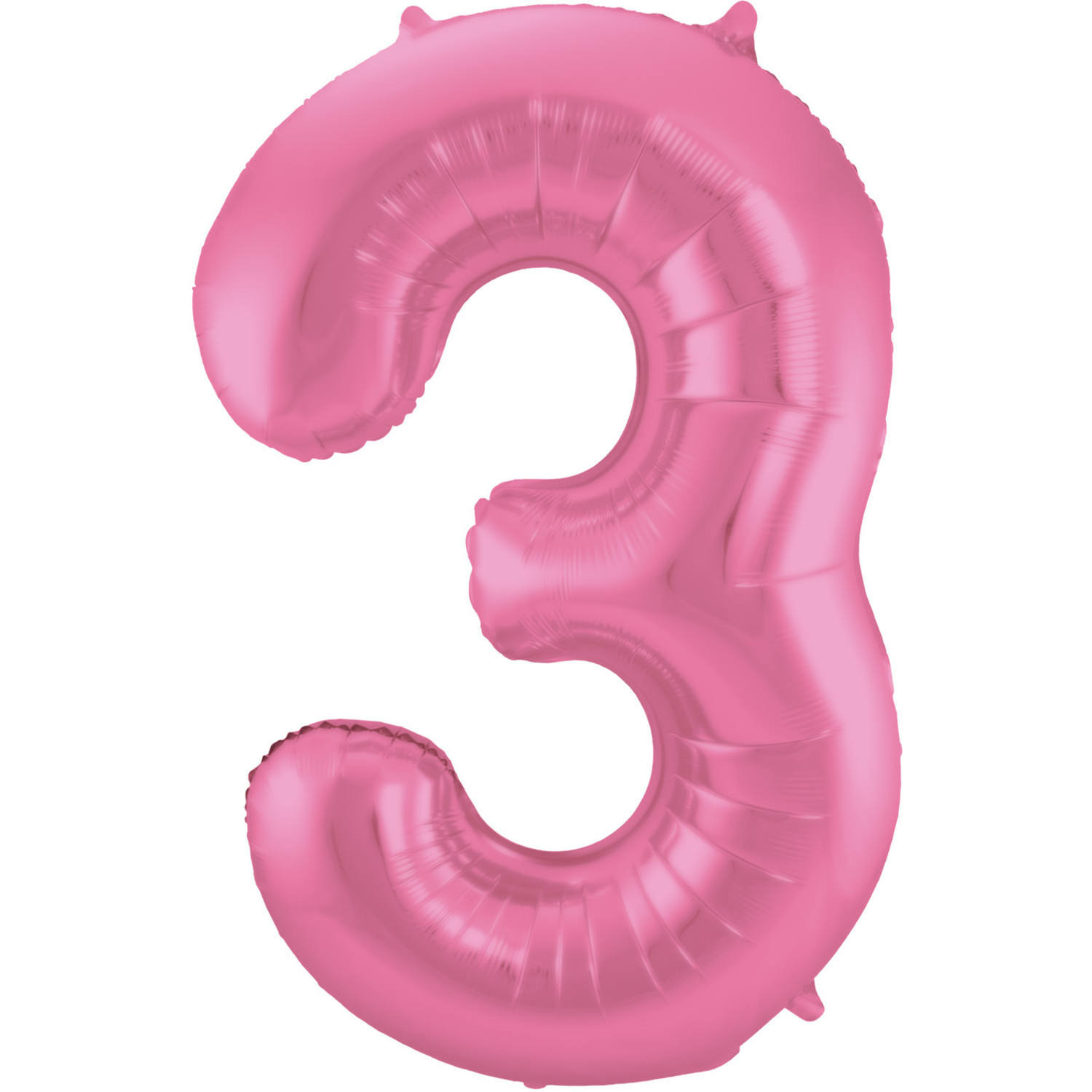 Folie ballon van cijfer 3 in het roze 86 cm
