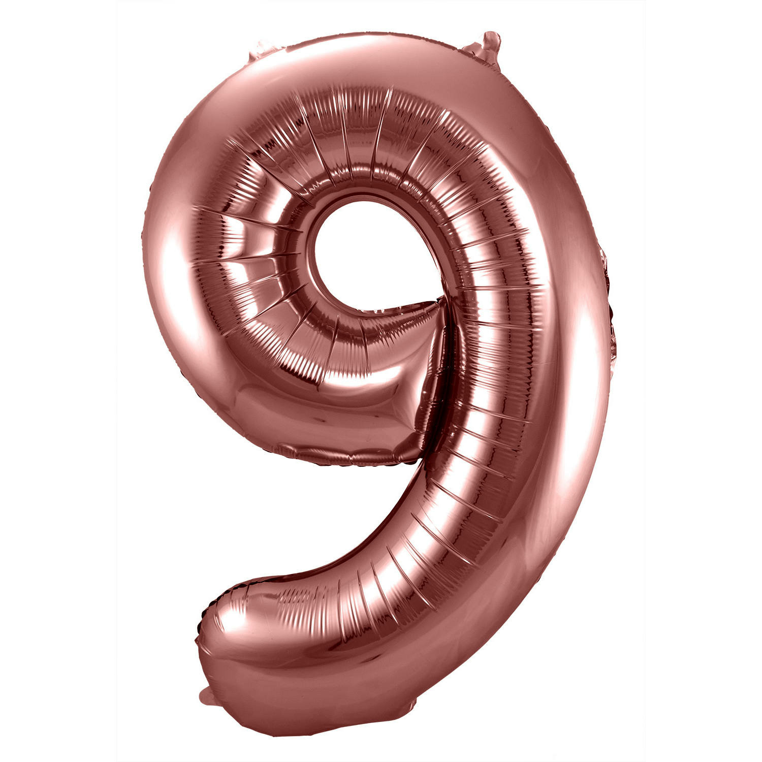 Folie ballon van cijfer 9 in het brons 86 cm