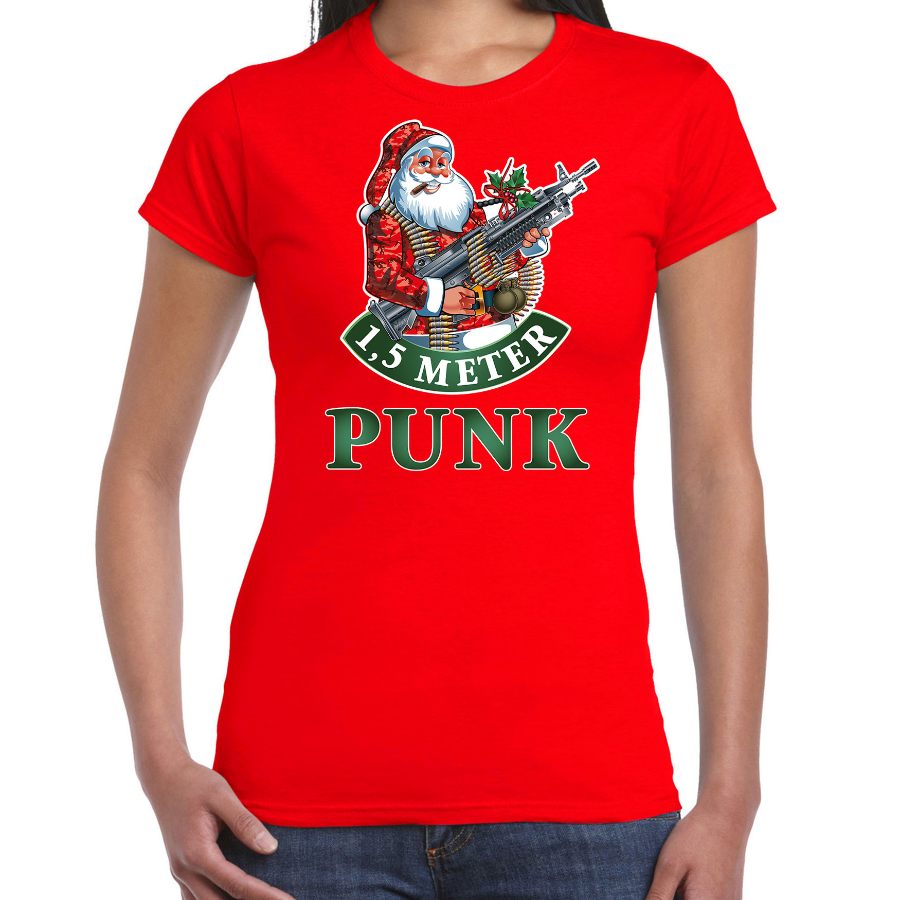 Fout Kerstshirt - outfit 1,5 meter punk rood voor dames