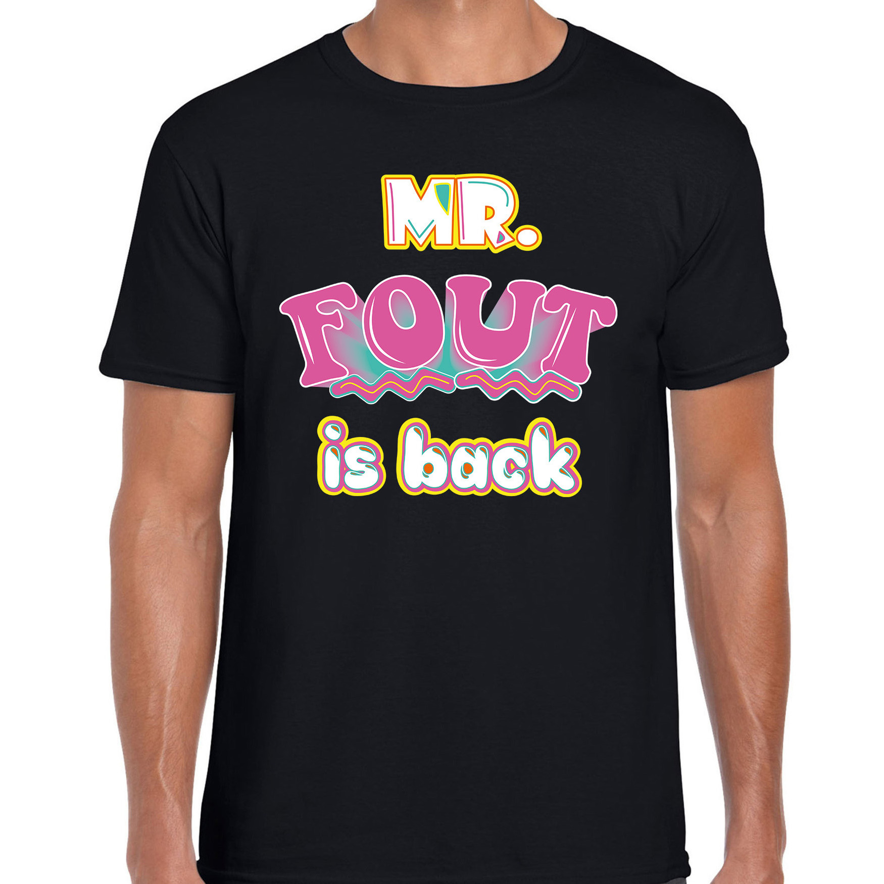 Foute party t-shirt heren zwart foute party outfit-kleding