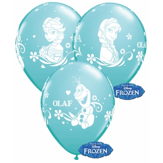 Frozen kinderfeestje ballonnen blauw 6x stuks