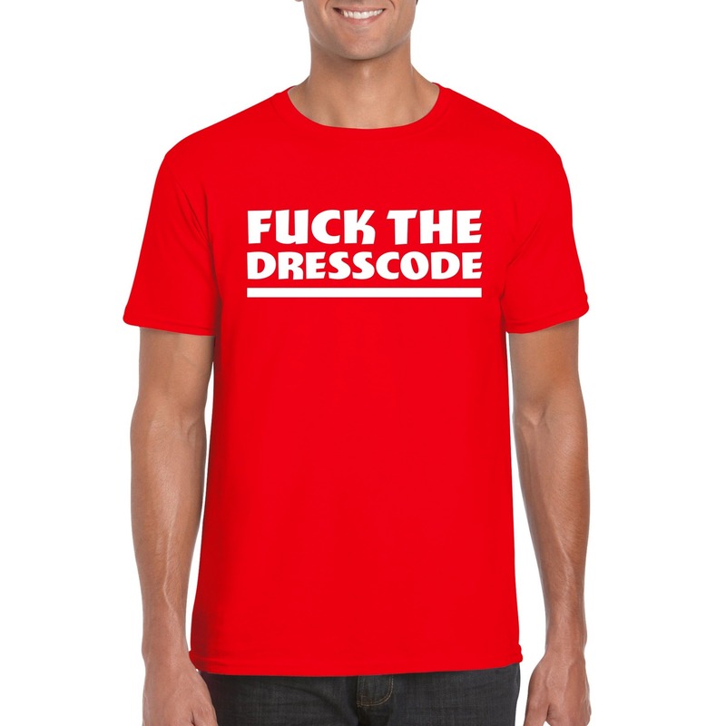 Fuck the dresscode heren T-shirt rood