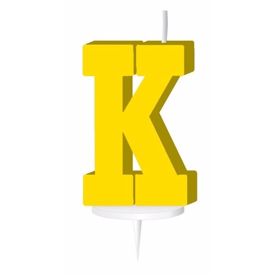Gele letter kaars K