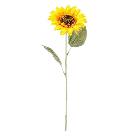 Gele zonnebloem kunstbloem 62 cm