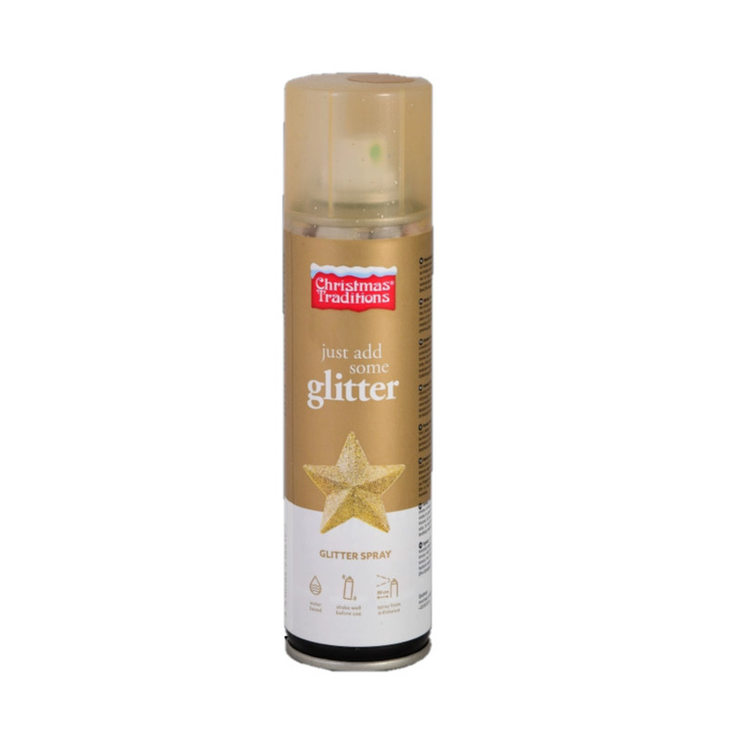 Glitterspray-decoratie spray goud 100 ml