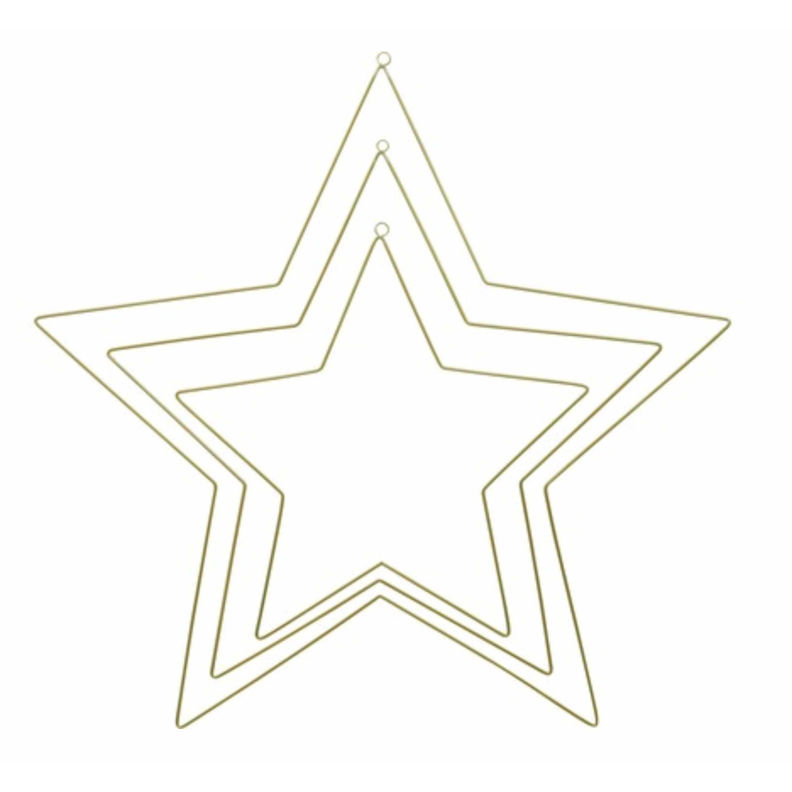 Gouden DIY bloemenkransen 3x stervormige ring kransen