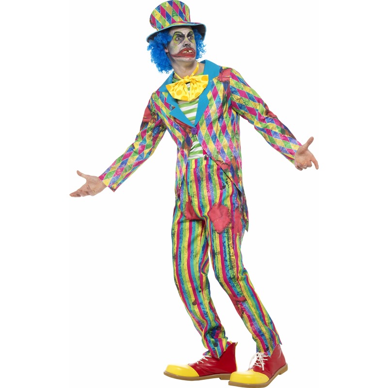Halloween clownspak met streepjes