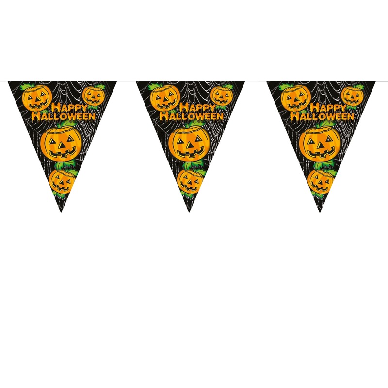 Halloween versiering vlaggenlijn pompoenen