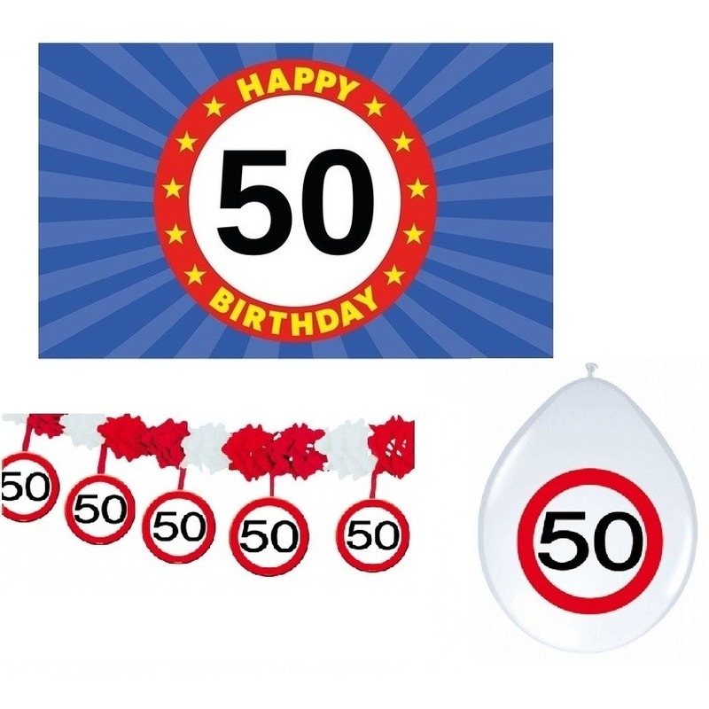 Happy birhday-verjaardag pakket -versiering 50 jaar