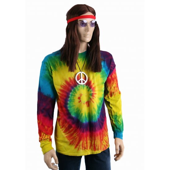Hippie verkleedkleding shirt rainbow