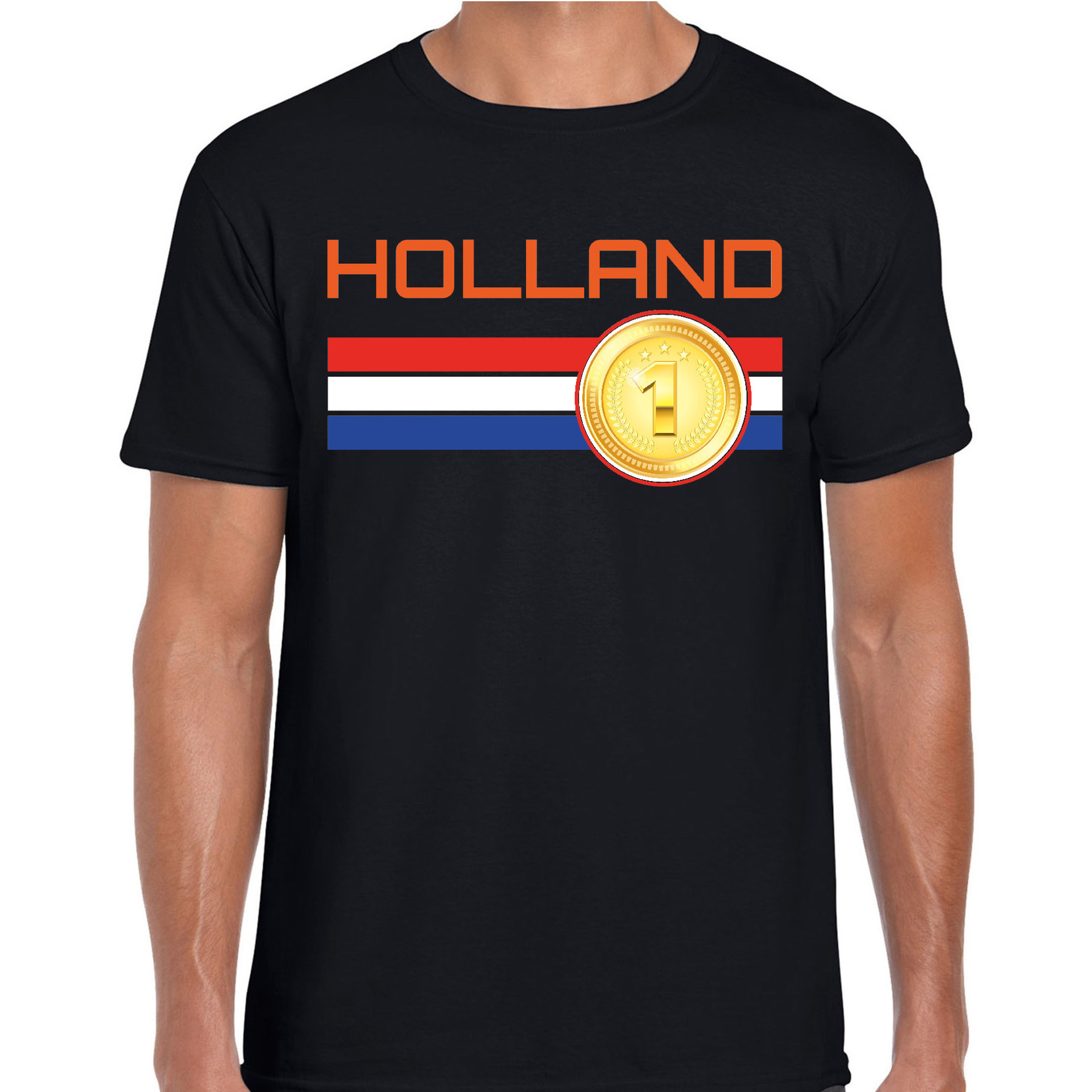 Holland landen t-shirt zwart heren