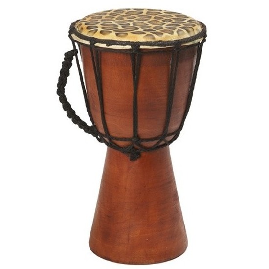 Houten drum instrument met giraffeprint 25cm