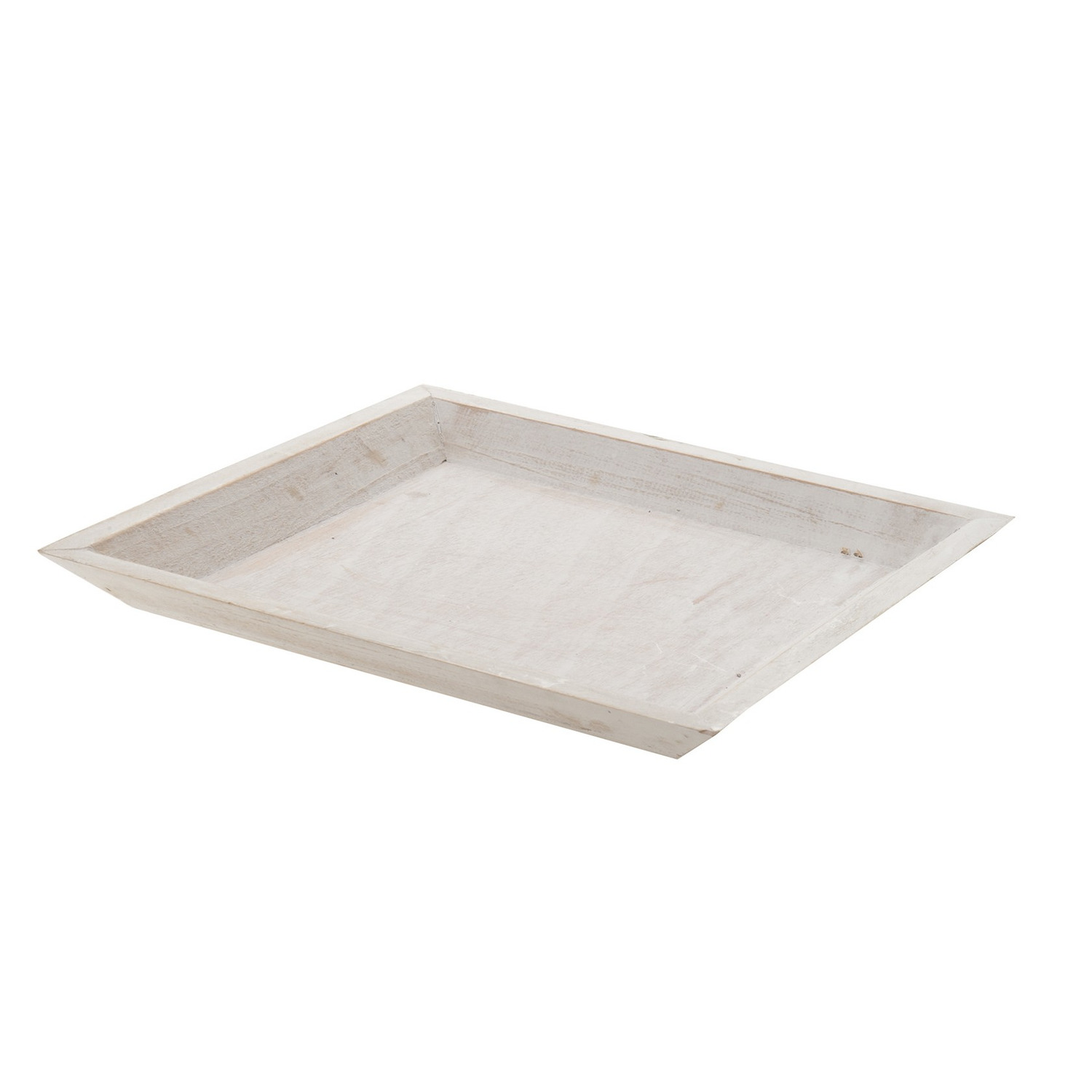 Houten kaarsenbord-plateau vierkant wit 30 x 30 cm