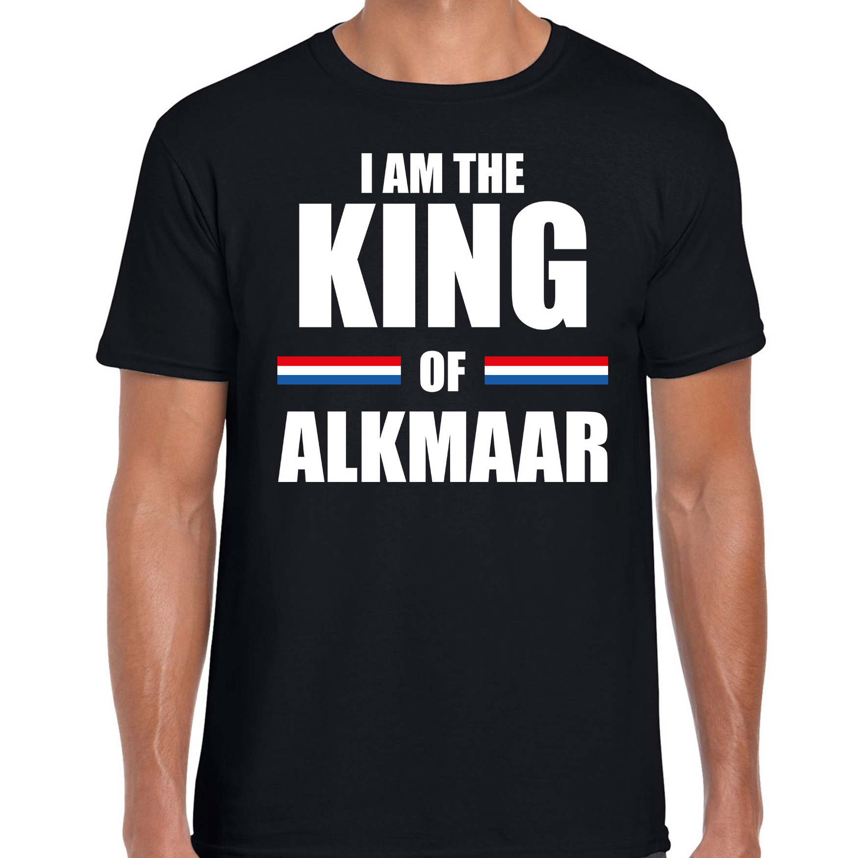 I am the King of Alkmaar Koningsdag t-shirt zwart voor heren