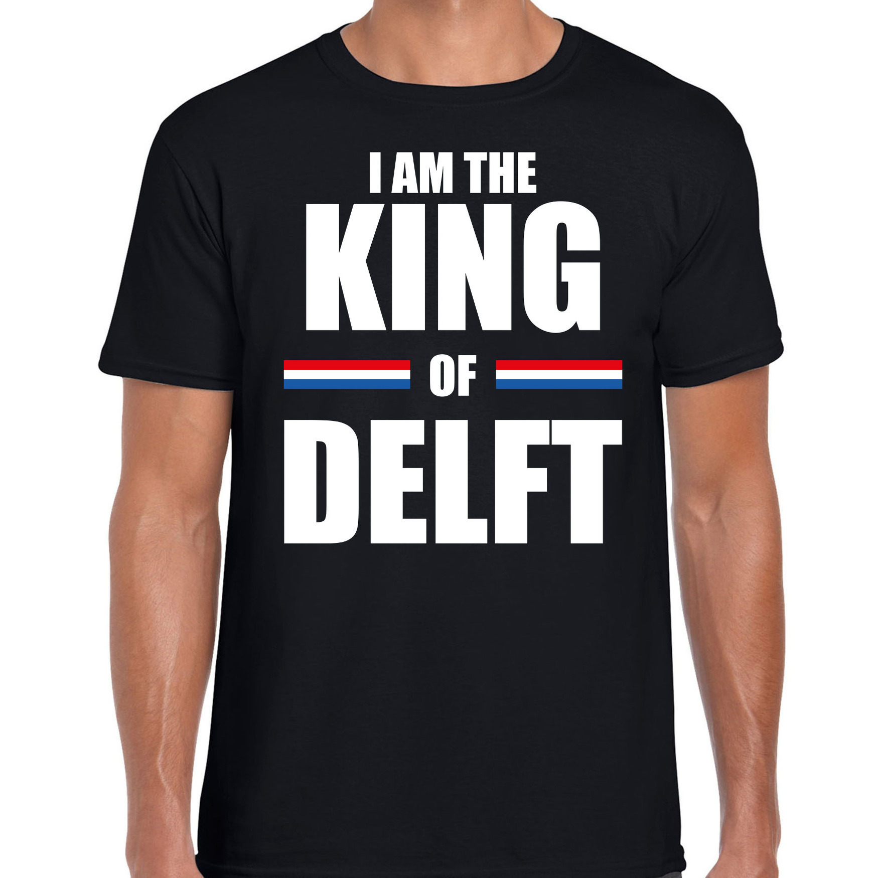 I am the King of Delft Koningsdag t-shirt zwart voor heren