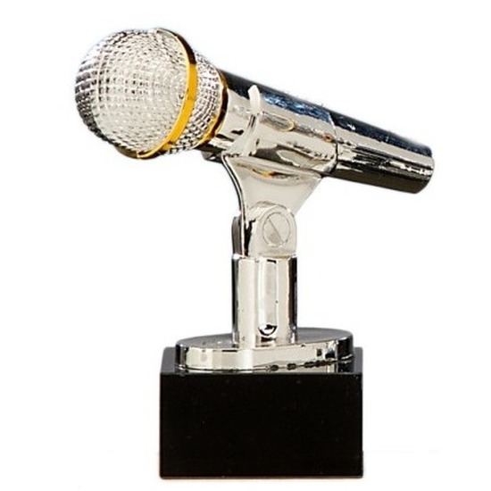 Jamavond prijs zilveren-gouden microfoon award 17 cm
