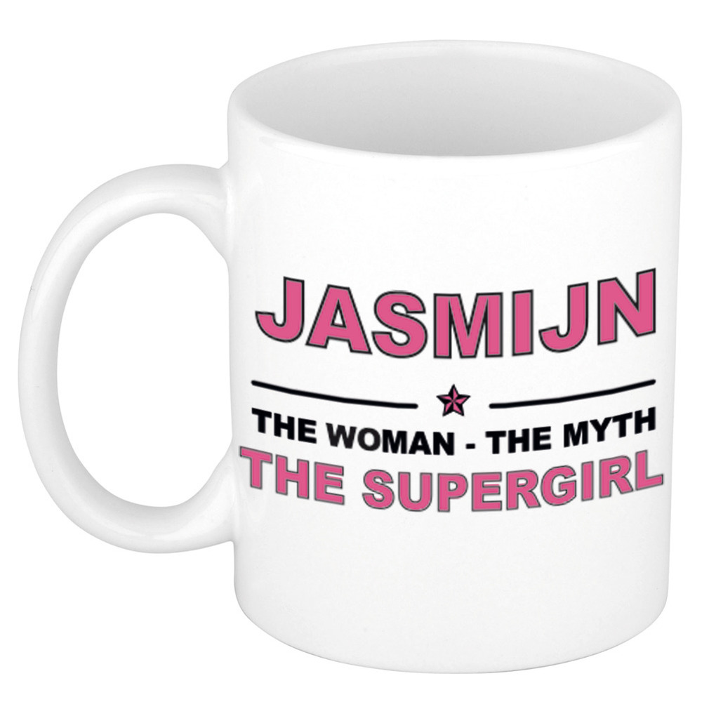 Jasmijn The woman, The myth the supergirl pensioen cadeau mok-beker 300 ml