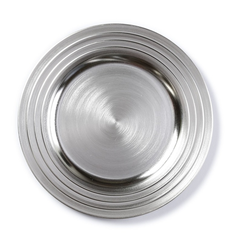 Kaarsenbord-plateau zilver 33 cm rond