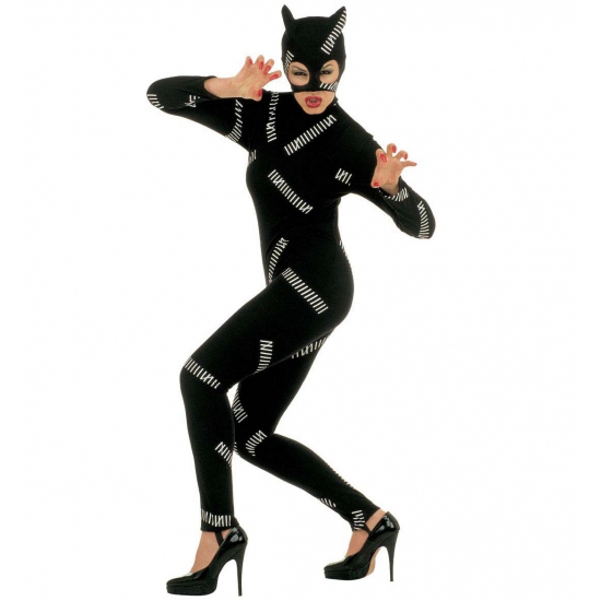 Katten kostuum zwart jumpsuit