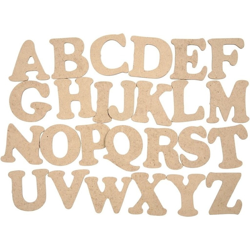 Knutsel blanco alfabet letters 4 cm