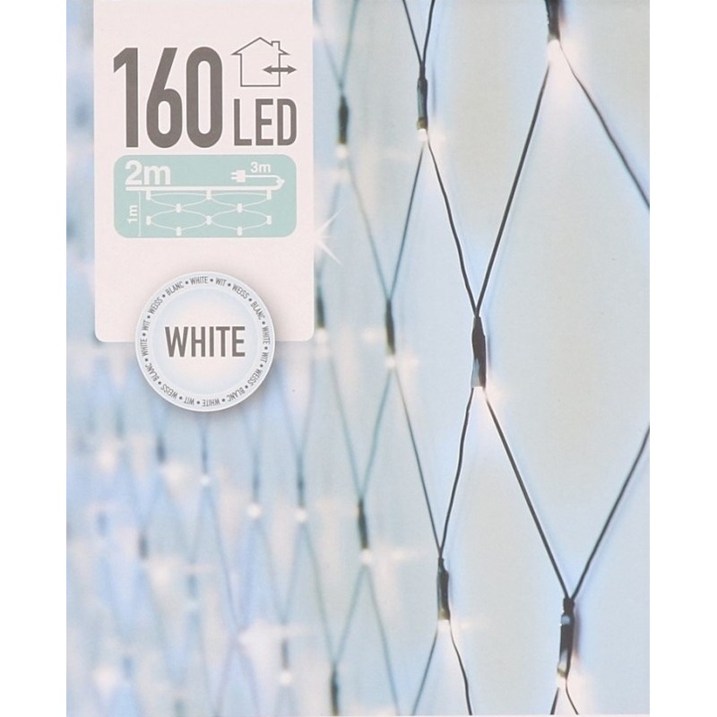 Koel witte netverlichting kerstlampjes 1 x 2 meter met 160 lampjes