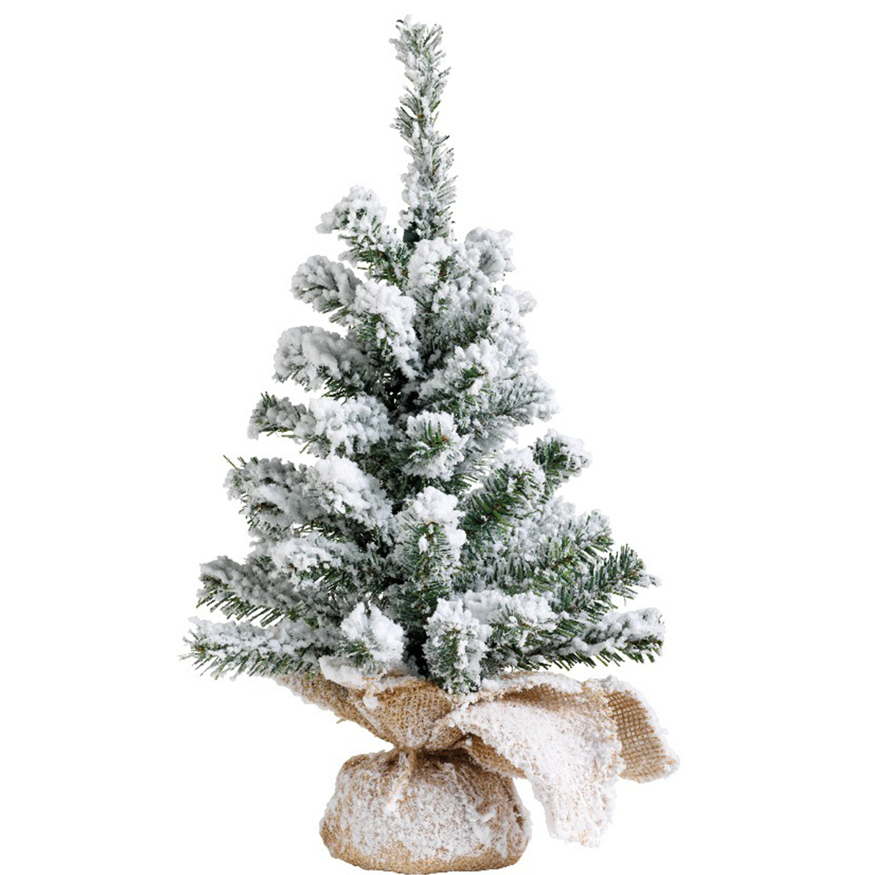 Kunstboom-kunst kerstboom groen met sneeuw 45 cm