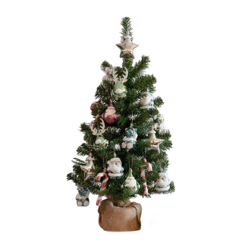 Kunstboom-kunst kerstboom inclusief kerstversiering 75 cm kerstversiering