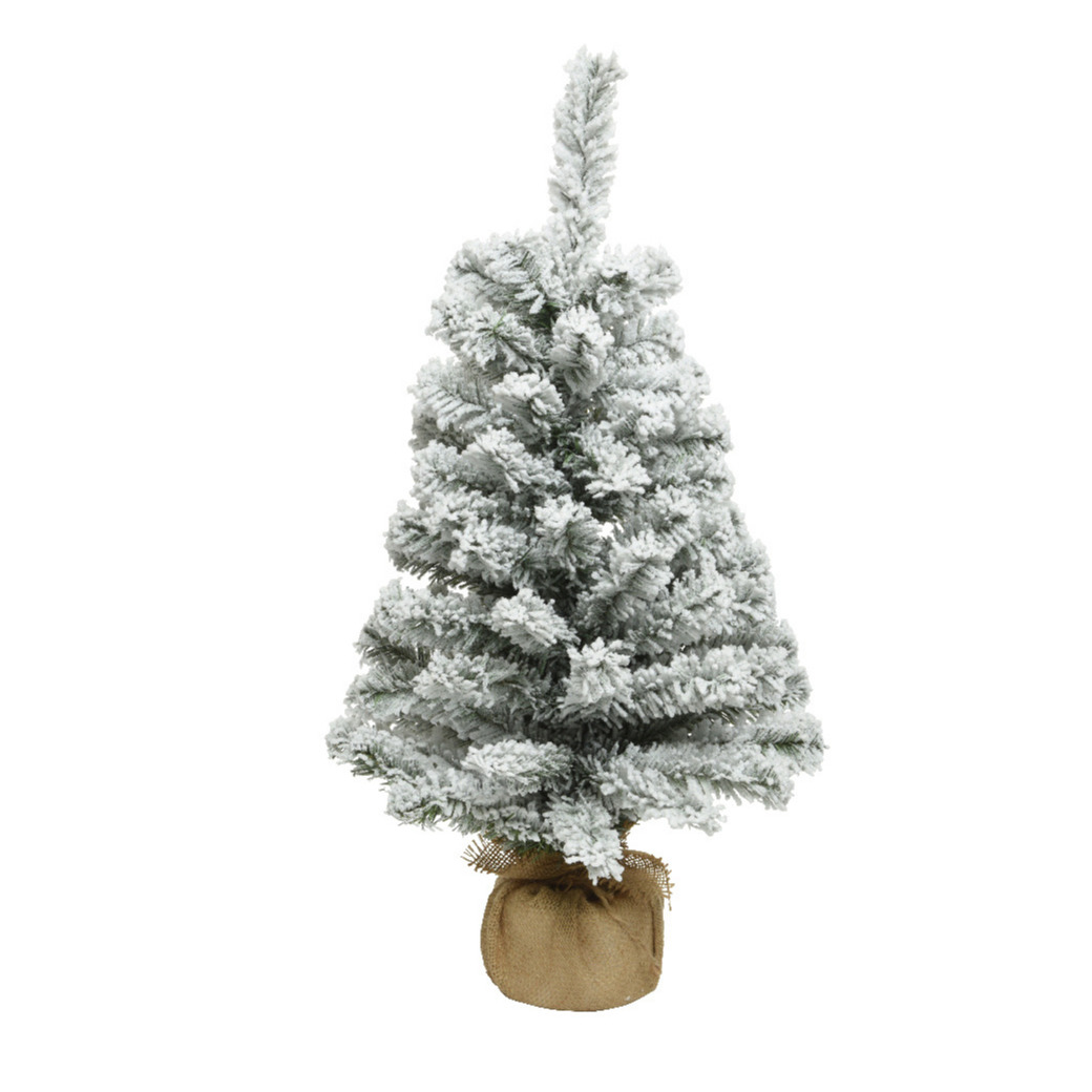 Kunstboom-kunst kerstboom met sneeuw 75 cm kerstversiering