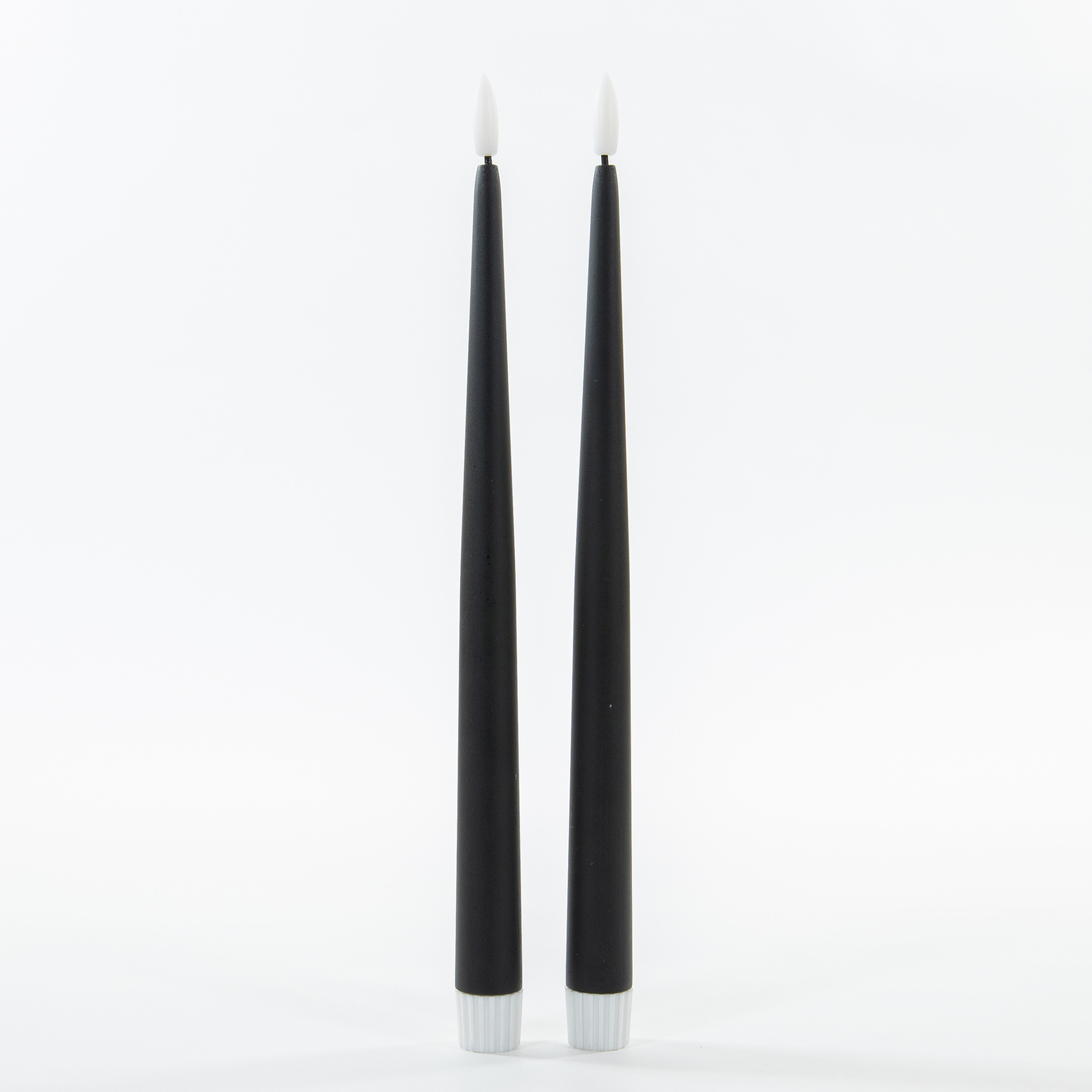 Led dinerkaarsen 3D lont 2x- zwart 30 cm afstandsbediening