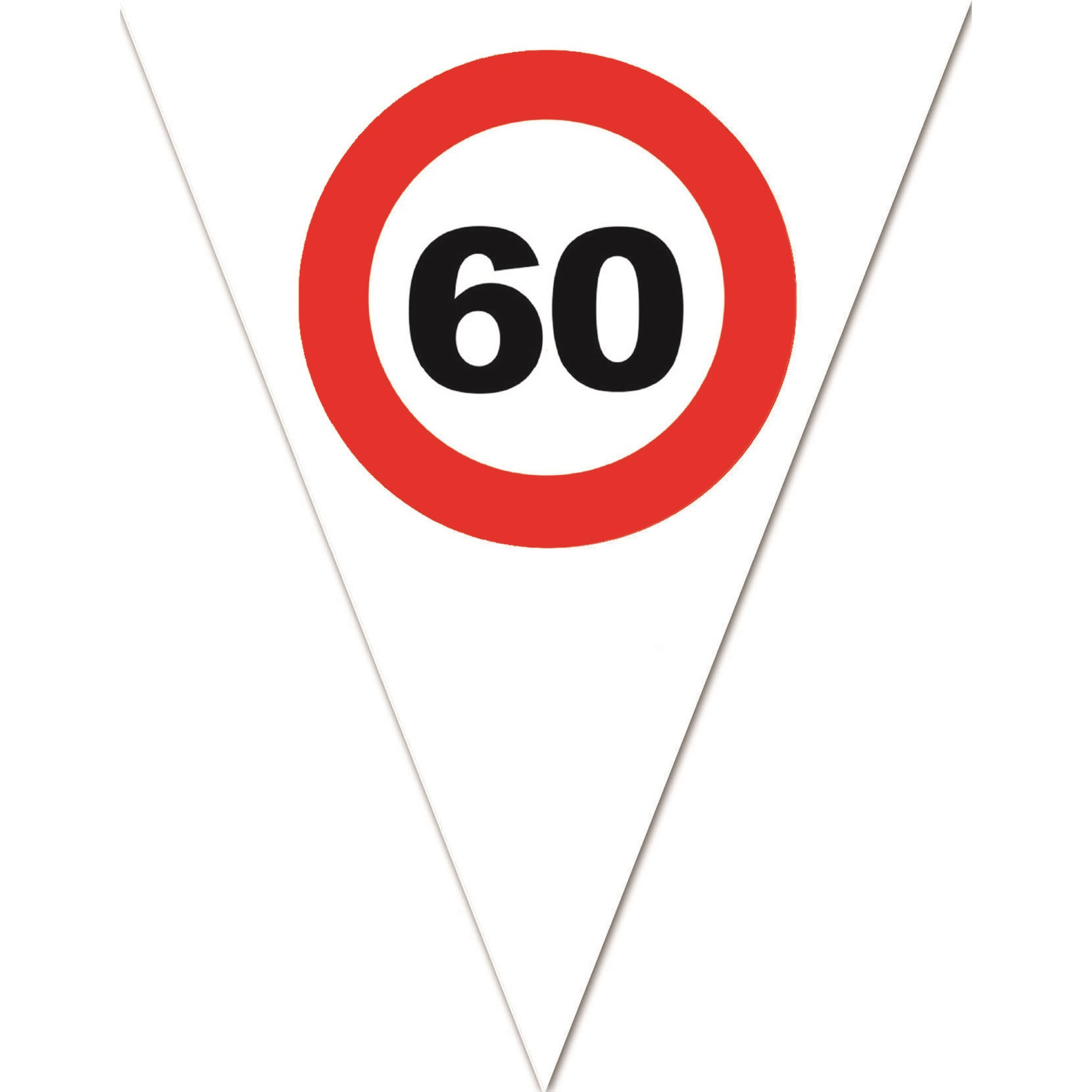 Leeftijd verjaardag vlaggenlijn met 60 jaar stopbord opdruk 5 meter