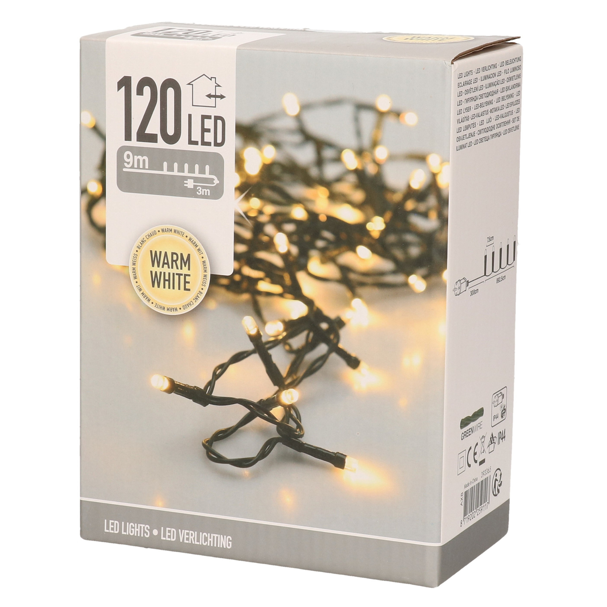 Lichtsnoer met 120 kerstboomlampjes led