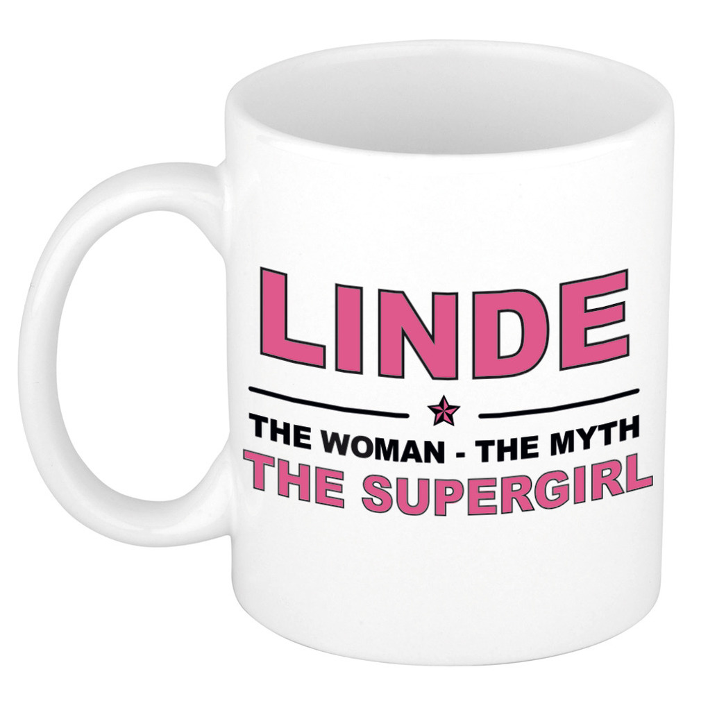 Linde The woman, The myth the supergirl pensioen cadeau mok-beker 300 ml