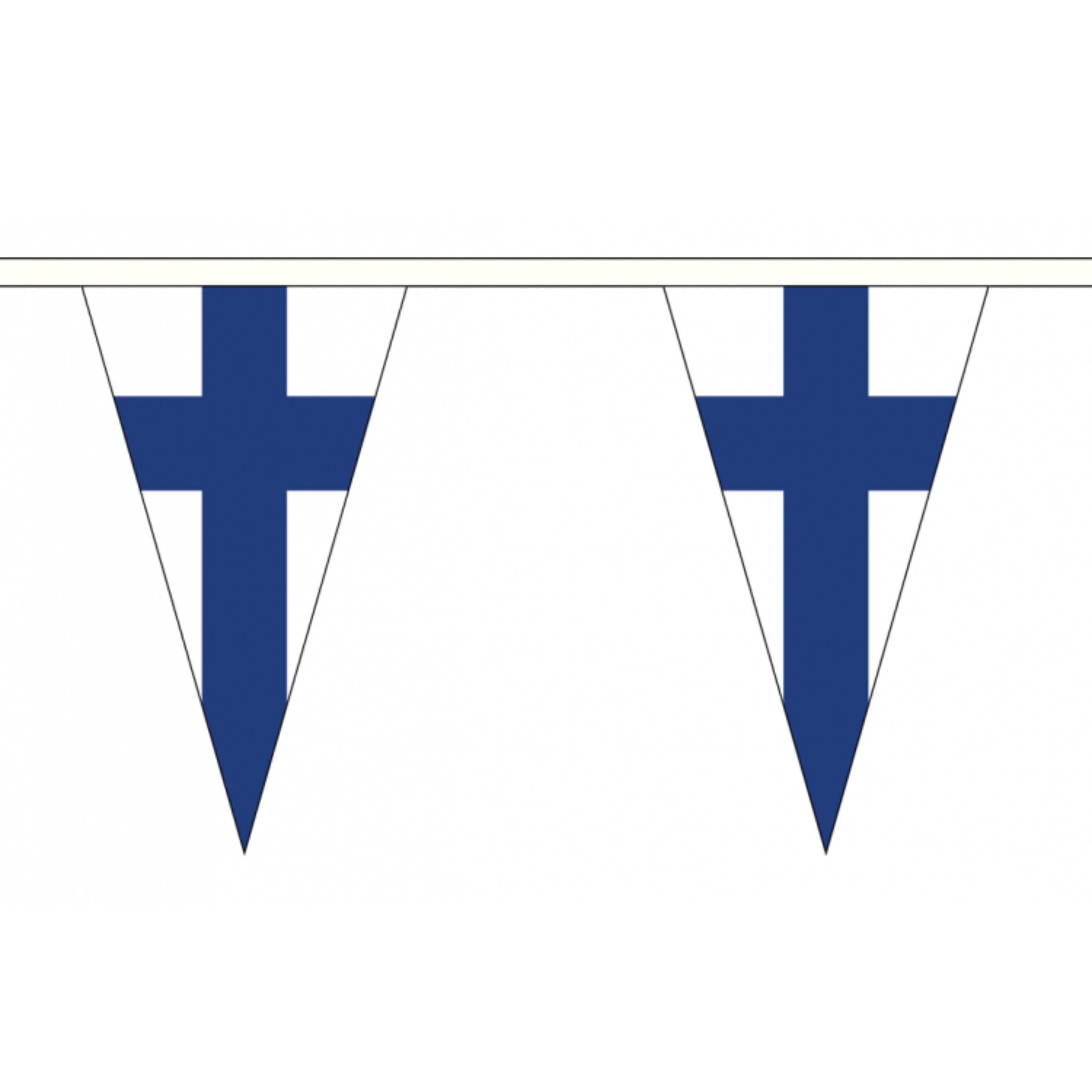 Luxe blauw met witte Finland vlaggenlijn 5 meter landen accessoire WK-EK