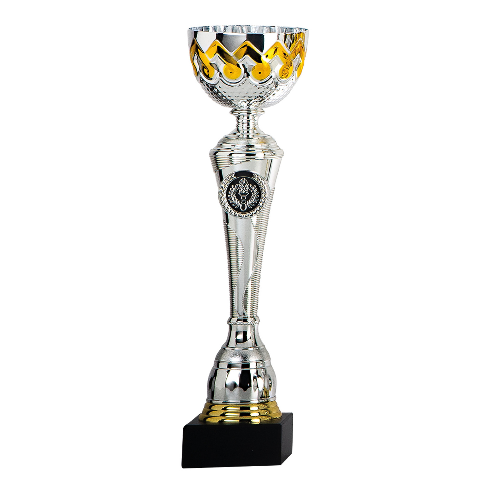 Luxe trofee-prijs beker cup zilver-goud kunststof 30 x 8 cm