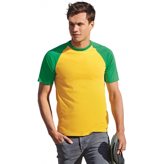 Mannen shirts geel met groen