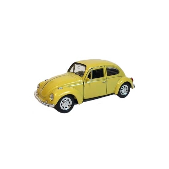 Metalen gele Volkswagen Beetle auto schaal 1:39