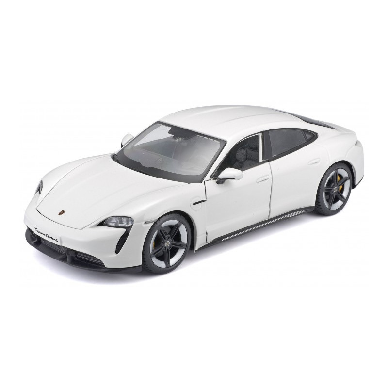 Modelauto Porsche Taycan wit schaal 1:24-20 x 8 x 6 cm