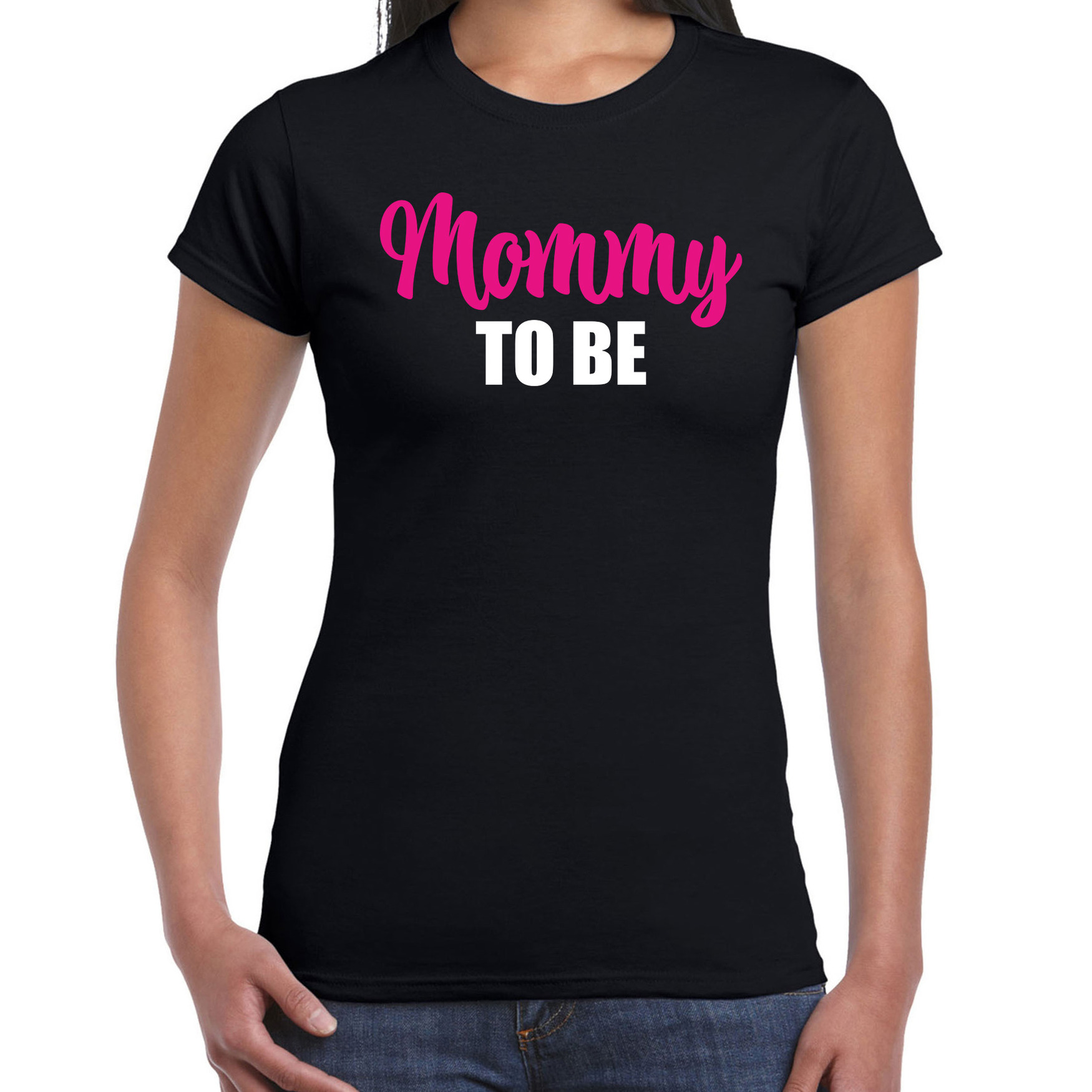 Mommy to be t-shirt zwart voor dames Cadeau aanstaande moeder- zwanger