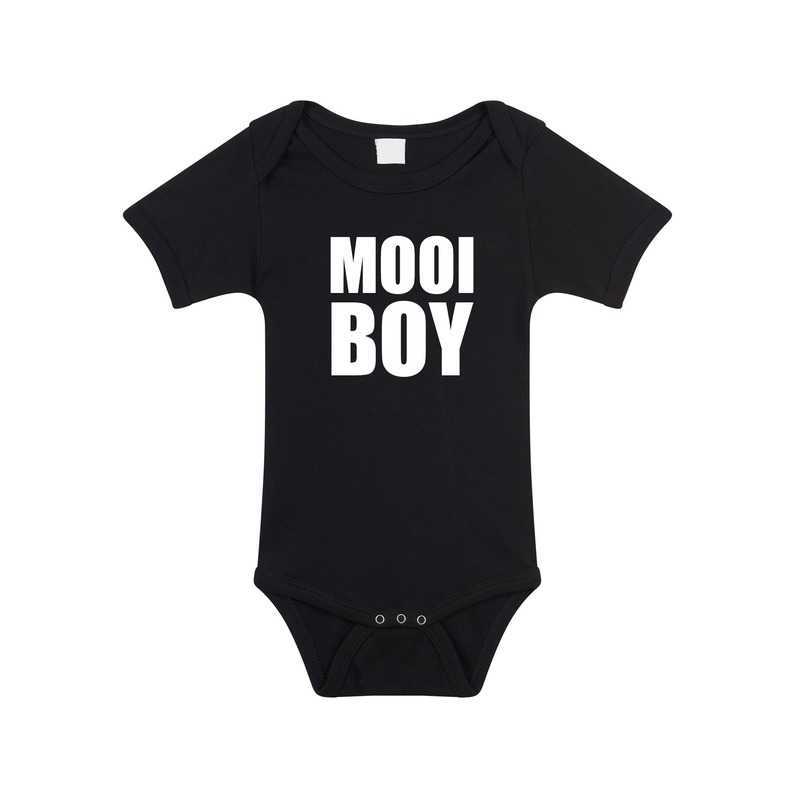 Mooiboy tekst rompertje zwart baby