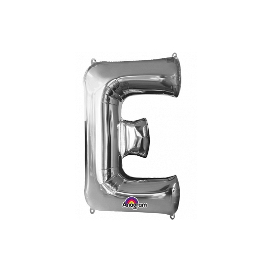 Naam ballonnen letter E zilver