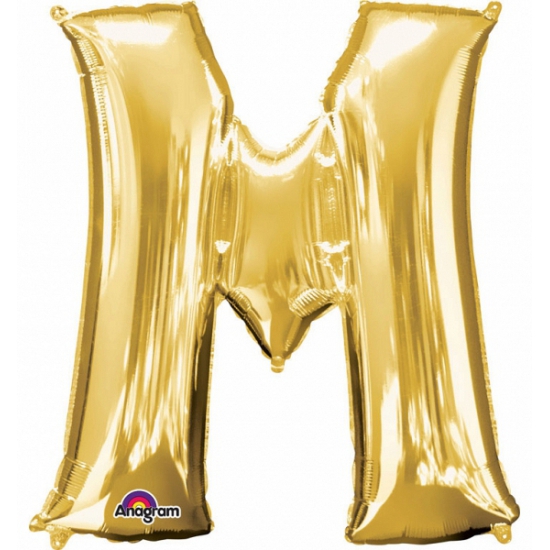 Naam ballonnen letter M goud