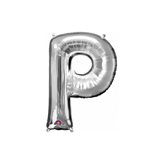 Naam ballonnen letter P zilver