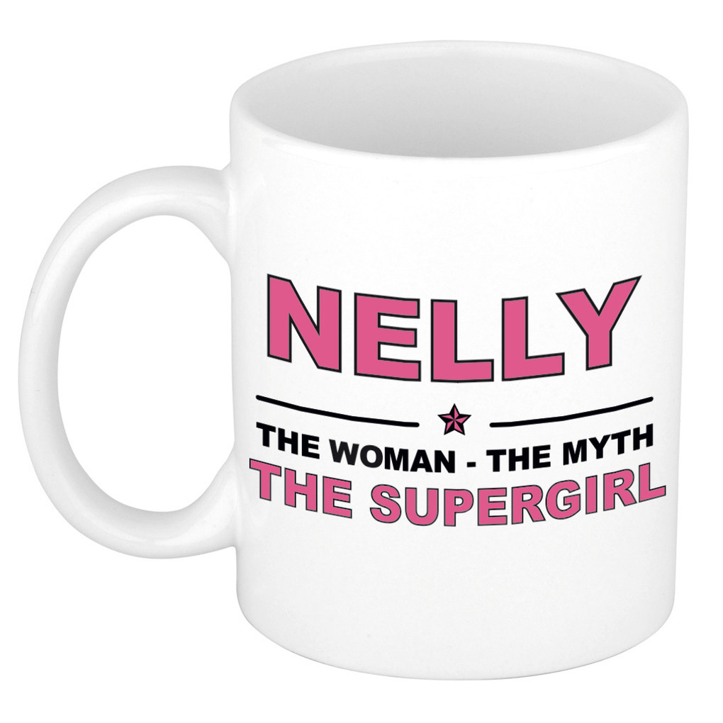 Nelly The woman, The myth the supergirl pensioen cadeau mok-beker 300 ml