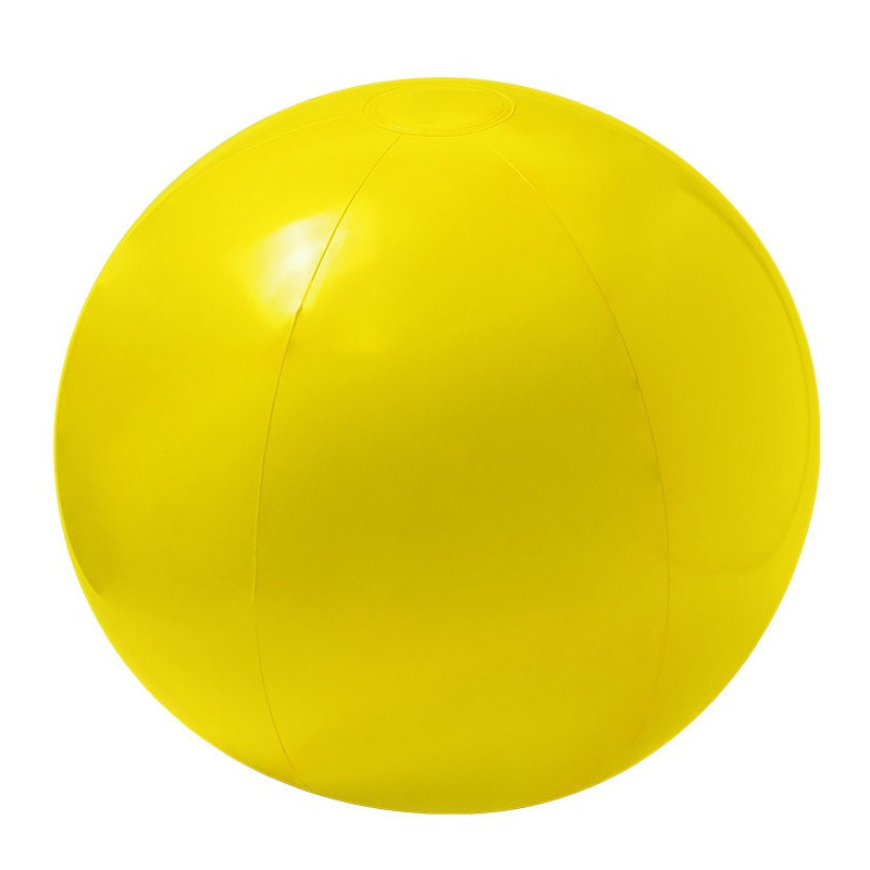 Opblaasbare strandbal extra groot plastic geel 40 cm