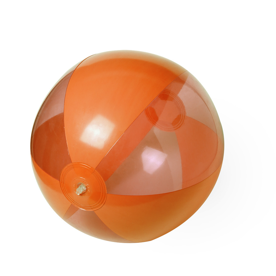 Opblaasbare strandbal plastic oranje 28 cm