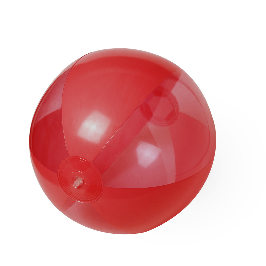 Opblaasbare strandbal plastic rood 28 cm