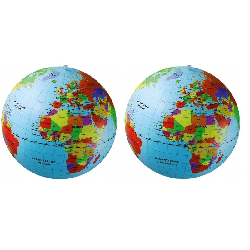 Opblaasbare strandbal wereldbol-aarde 50 cm
