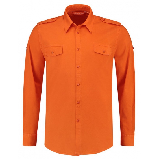 Oranje stretch overhemd voor heren