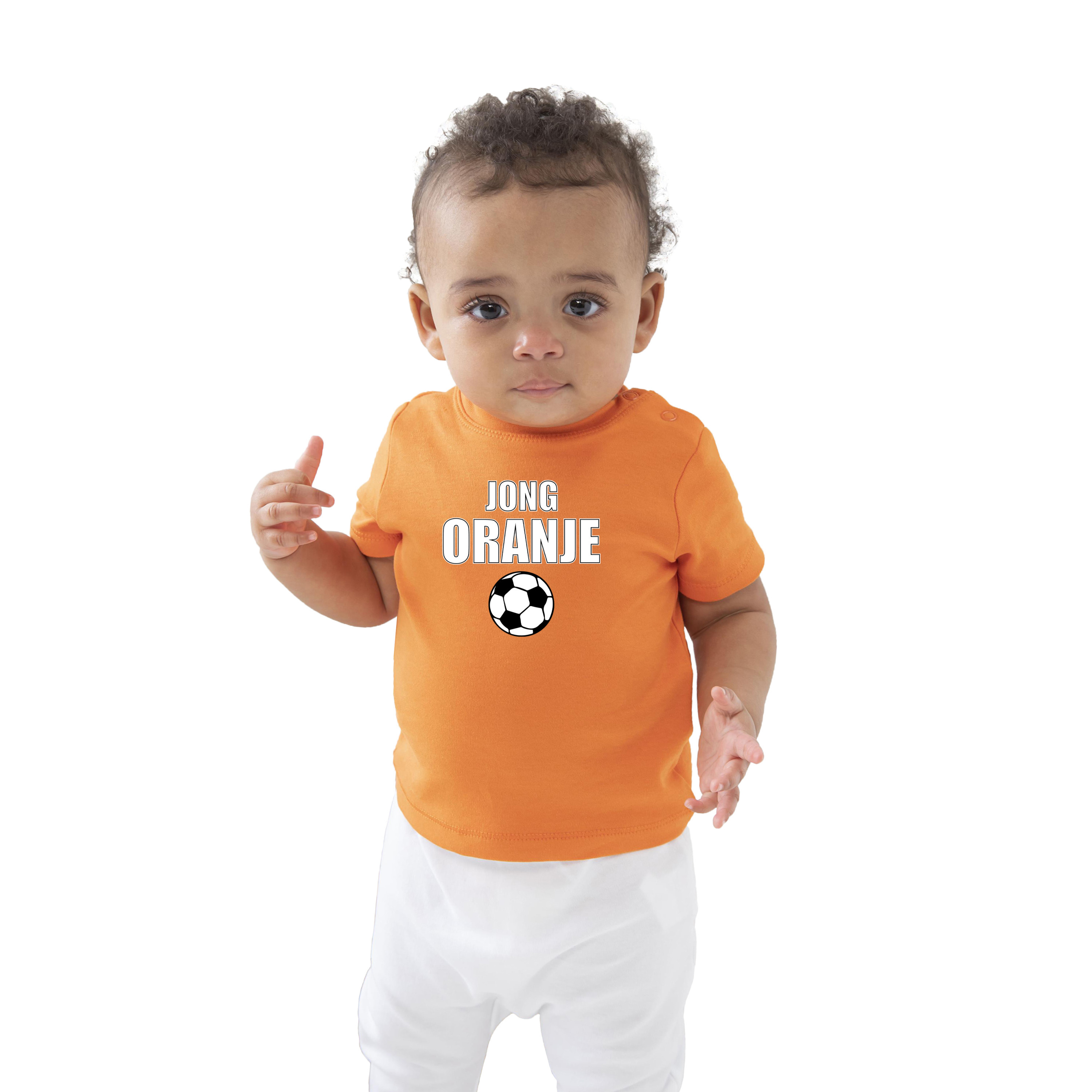 Oranje t-shirt jong oranje Holland-Nederland supporter voor baby-peuter