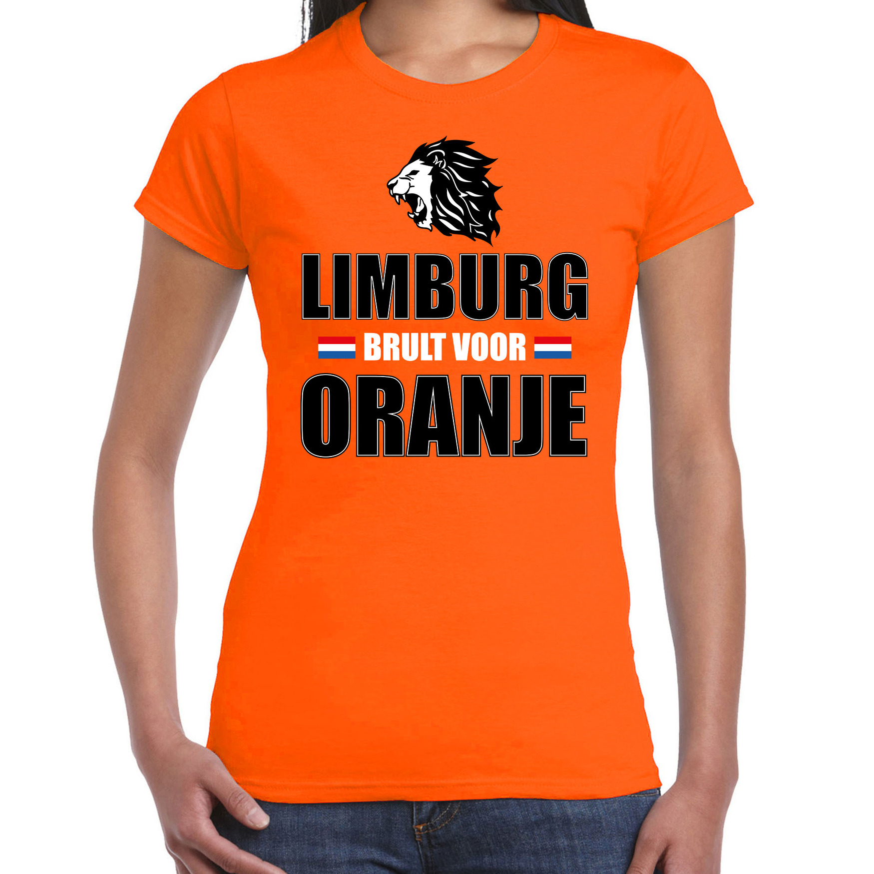 Oranje t-shirt Limburg brult voor oranje dames - Holland - Nederland supporter shirt EK/ WK
